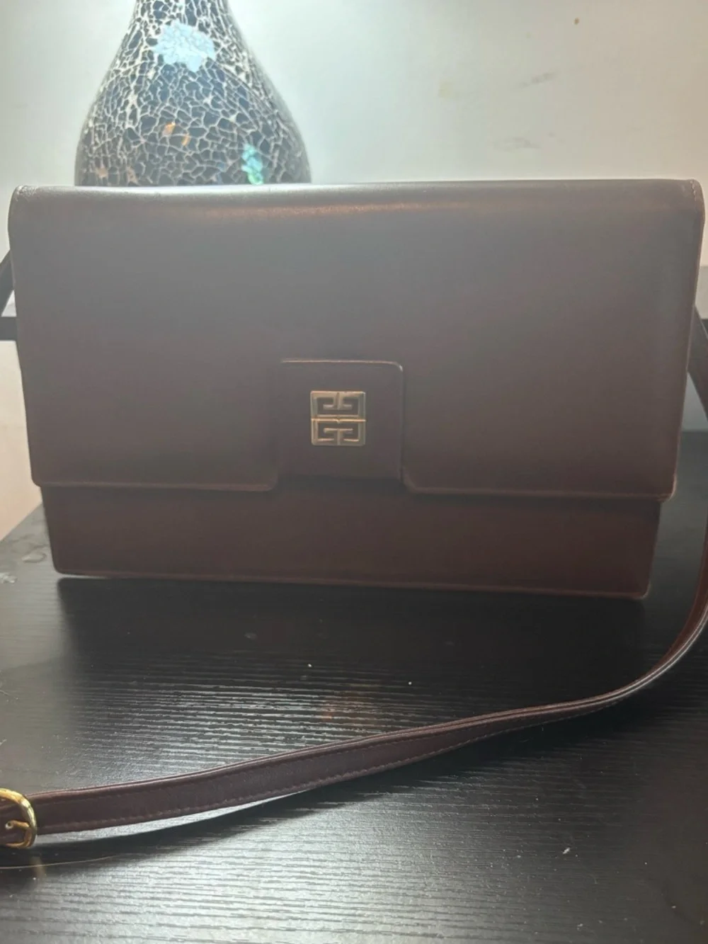 Authentic Vintage Givenchy 4G Leather Flap Bag - Brown - Good Exterior Condition